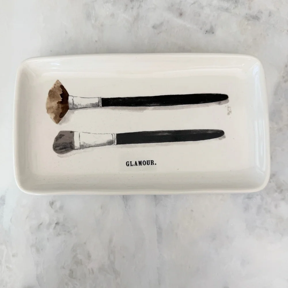 Rae Dunn Glamour Makeup Brush Tray